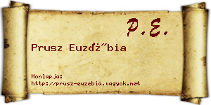 Prusz Euzébia névjegykártya
